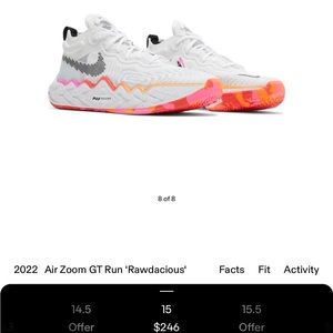 Nike Air Zoom GT Run Rawdacious Pink White Athletic Running Shoes Men 5 Womens 7